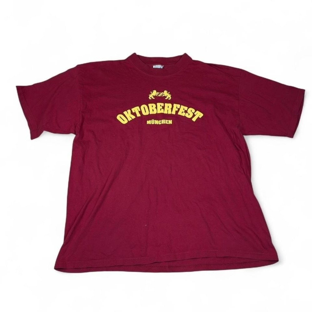 Vintage Oktoberfest München‎ T-Shirt Made in Germany Red Yellow Mens XL